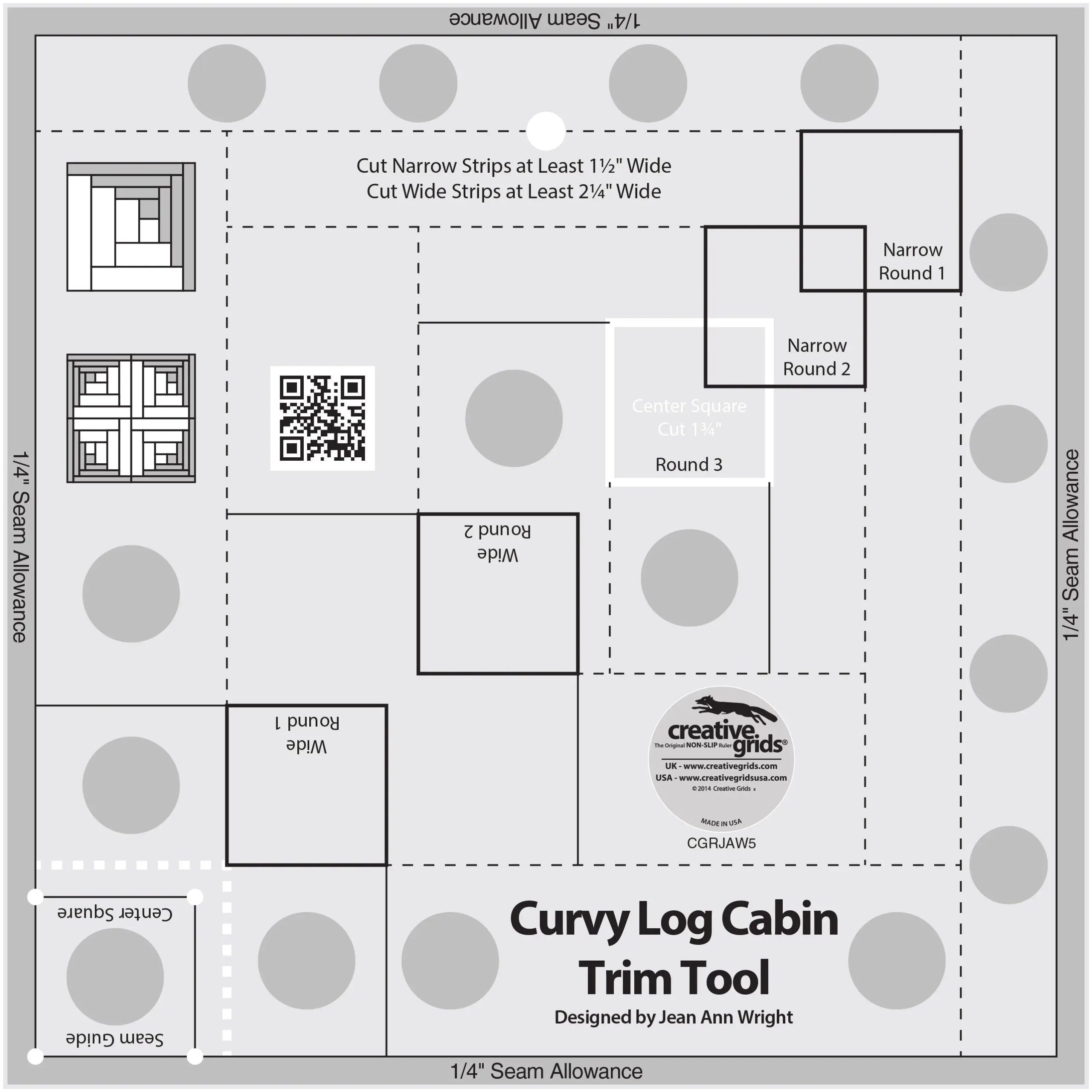 Creative-Grids-Curvy-Log-Cabin-Trim-Tool-8in-Finished-Blocks-Checker-Distributor-210701485