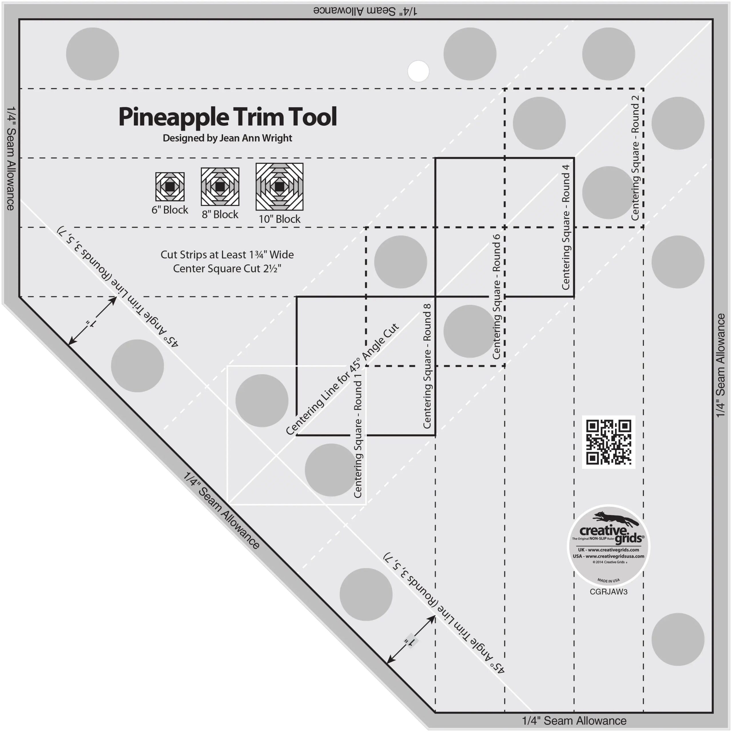 Creative-Grids-Pineapple-Trim-Tool-for-6_-8-or-10in-Finished-Blocks-Checker-Distributor-210701143