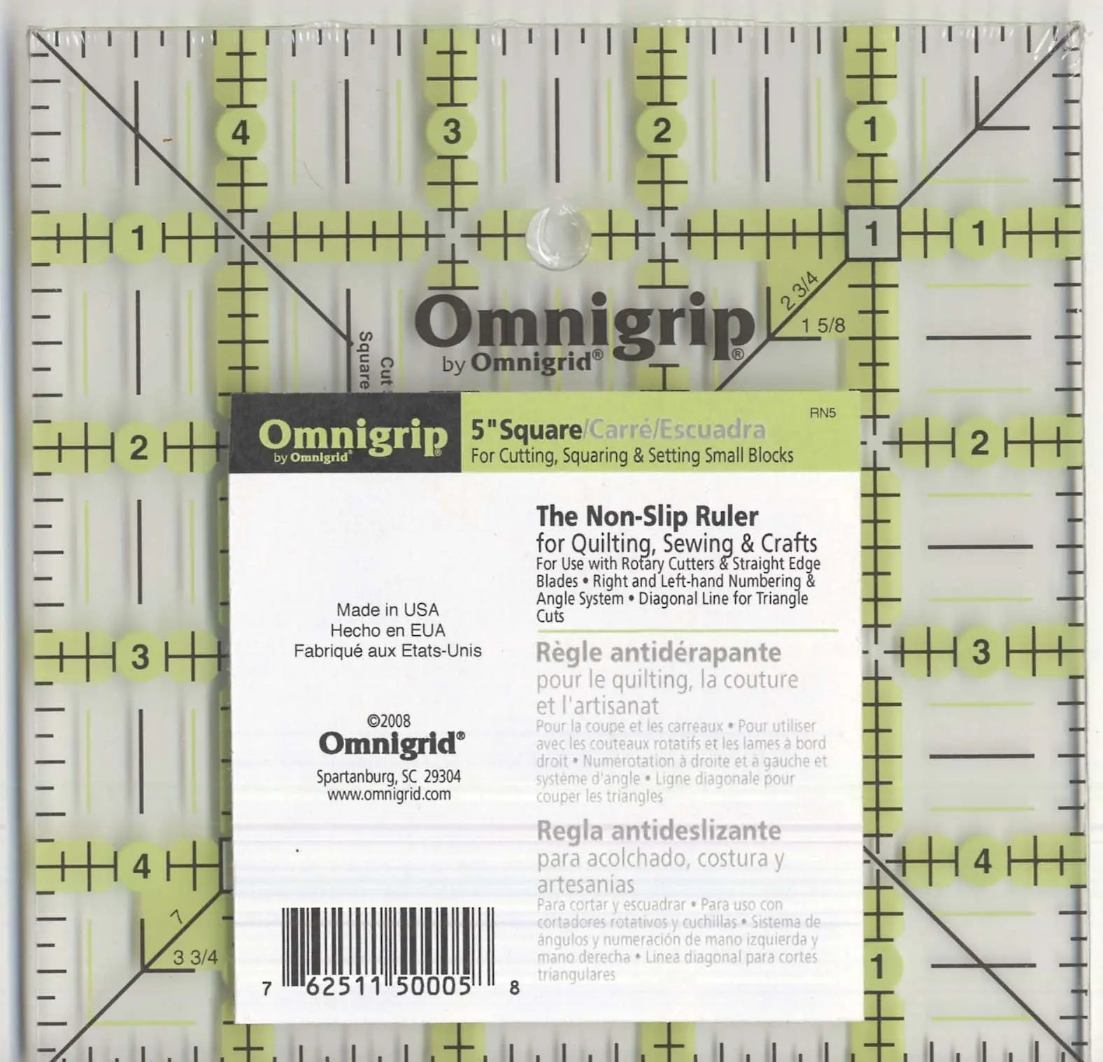 Omnigrid-Omnigrip-Neon-Ruler-5in-Square-Checker-Distributor-210903530